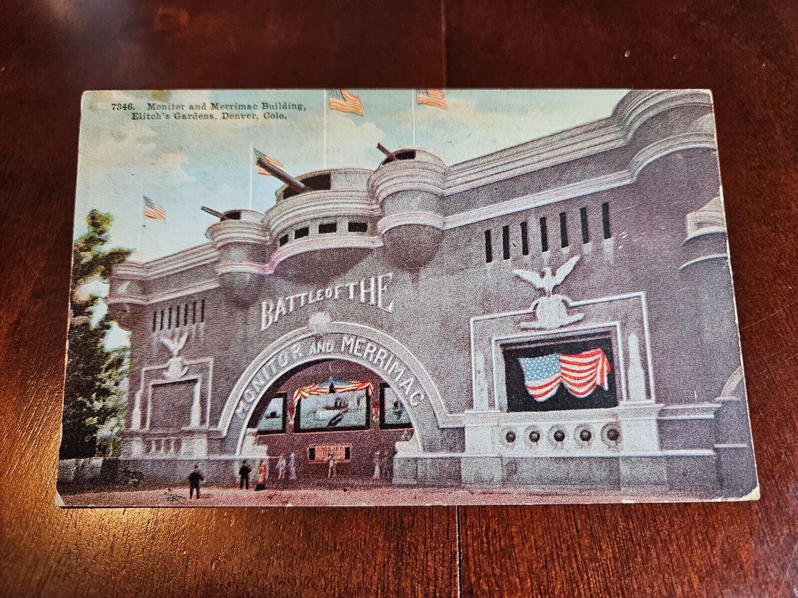 Postcard CO Denver Elitch Gardens Amusement Park Monitor And Merrimack Building