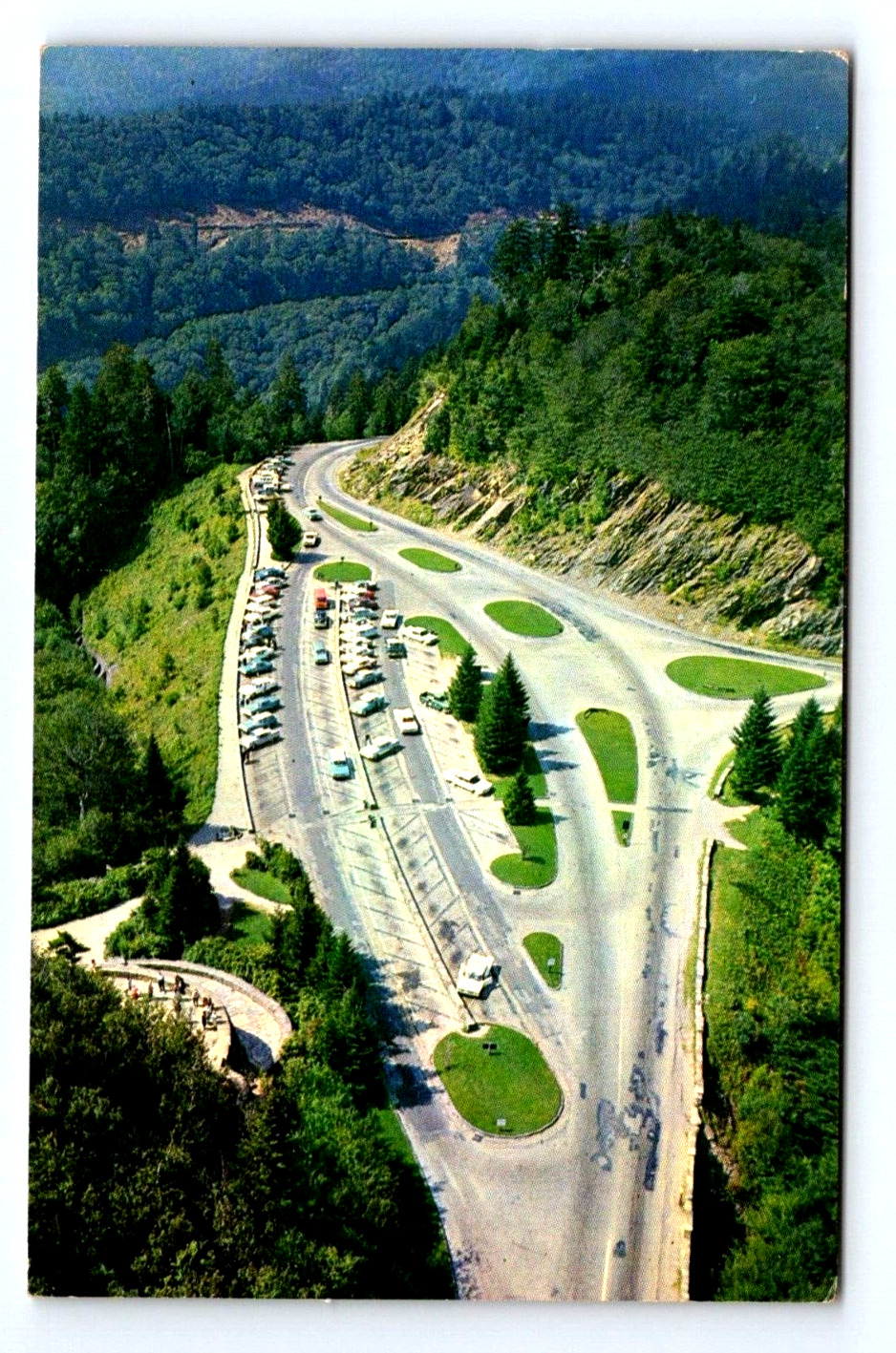 unposted 5.5x3.5 inch postcard ARIEL VIEW NEWFOUND GAP Great Smoky Mountains