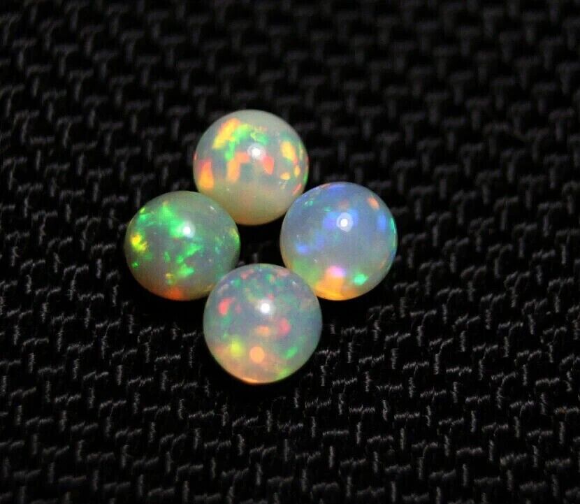 Opal Crystal Ball 4pc Lot Balls Neon Spheres Natural Ethiopian Welo Fire Opal.