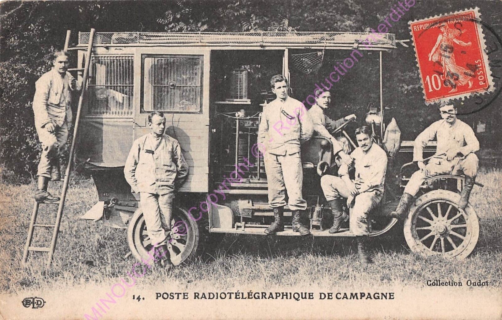 CPA Militaria Post Radiotélégraphique Of Countryside ca1914