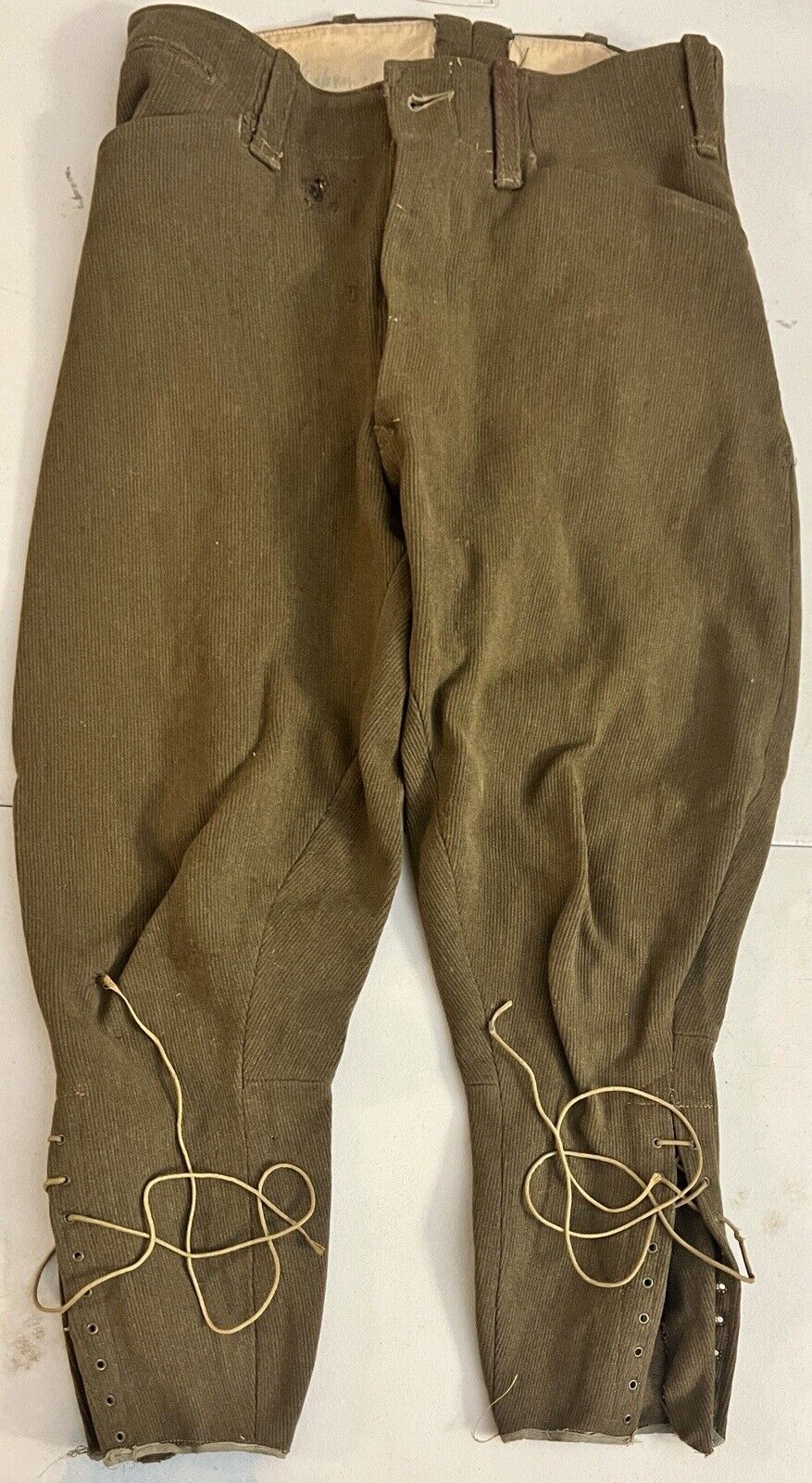 Army Military Corduroy Artillery Breeches Trousers Customized Circa 1900s