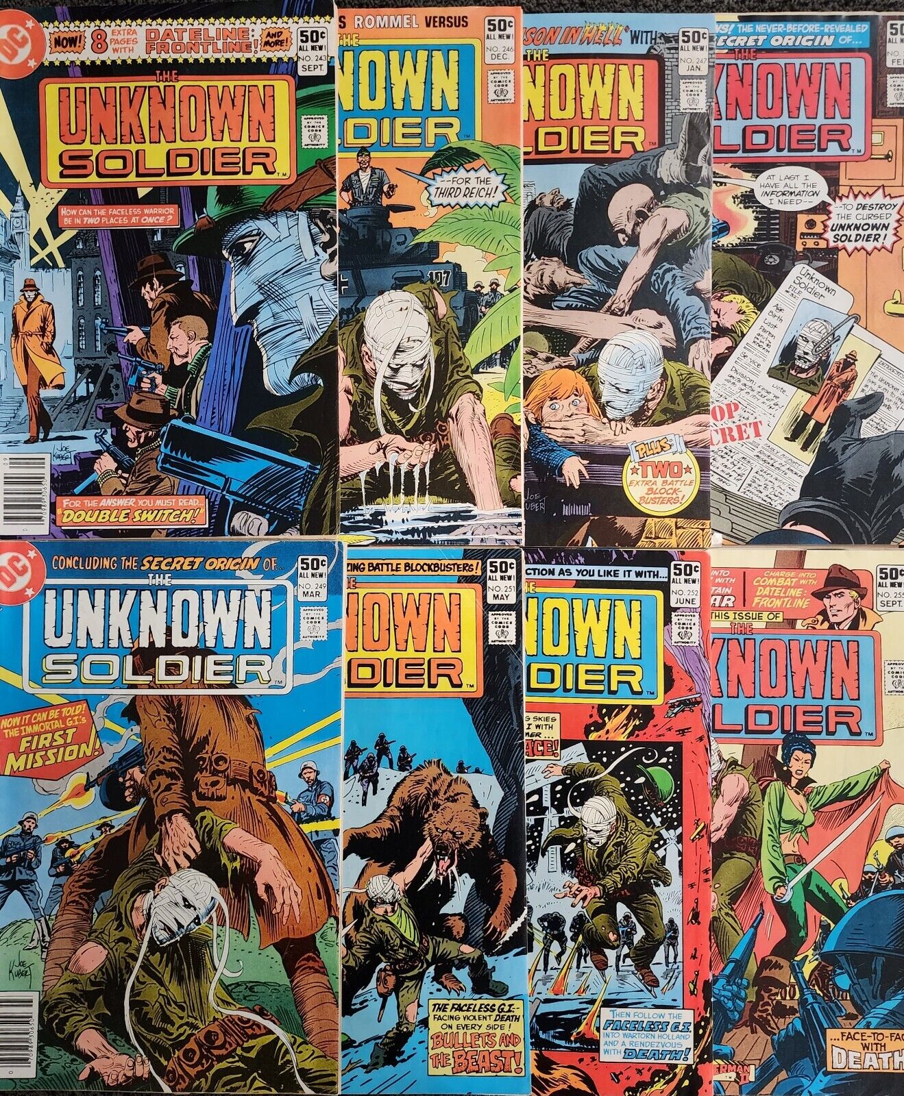The Unknown Soldier Vol. 29 Issue 243, 246-249, 251, 252, 255 DC Comic Book Lot 