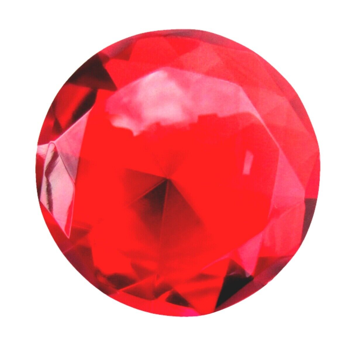 Big 60mm Deep Ruby Red 60 mm Cut Glass Crystal Giant Diamond Jewel Paperweight