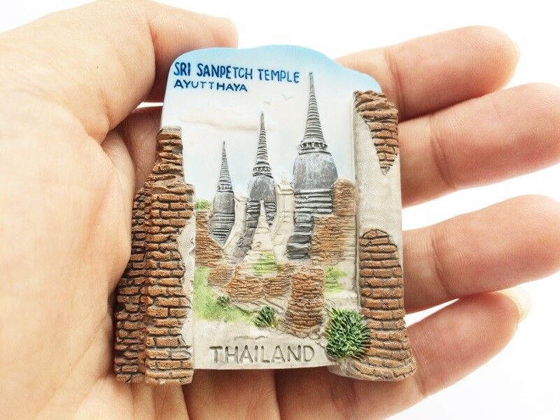 Wat Phra Si Sanphet Temple,Three Pagodas Ayutthaya Thailand 3D Resin Magnet Gift