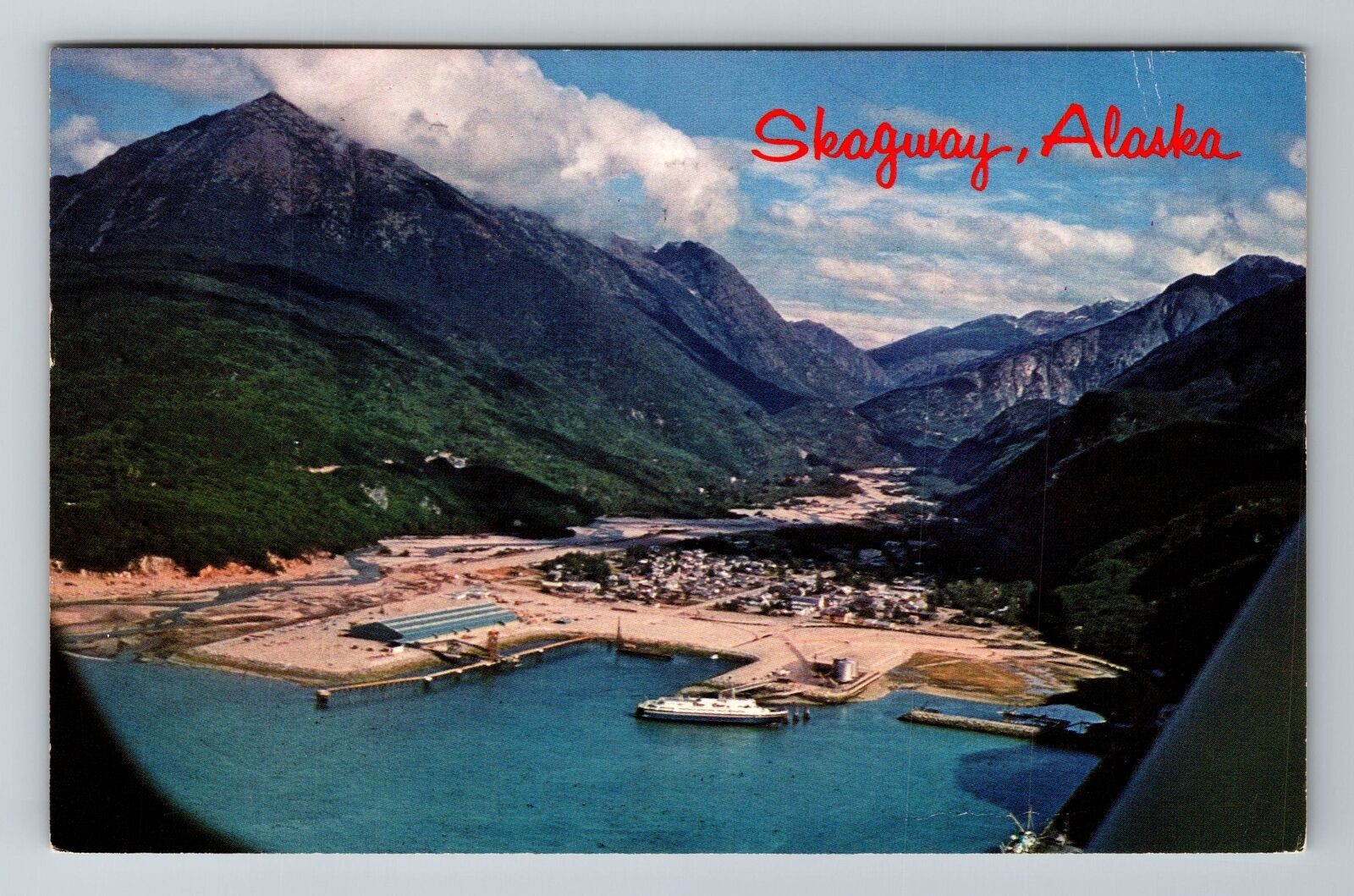 Skagway AK-Alaska, Aerial Of Waterfront, Antique, Vintage c1970 Postcard
