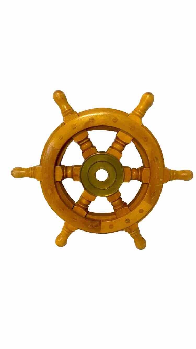 1940 Genuine Vintage Wood Ships Steering Wheel , Helm Phosphor Bronze Boss