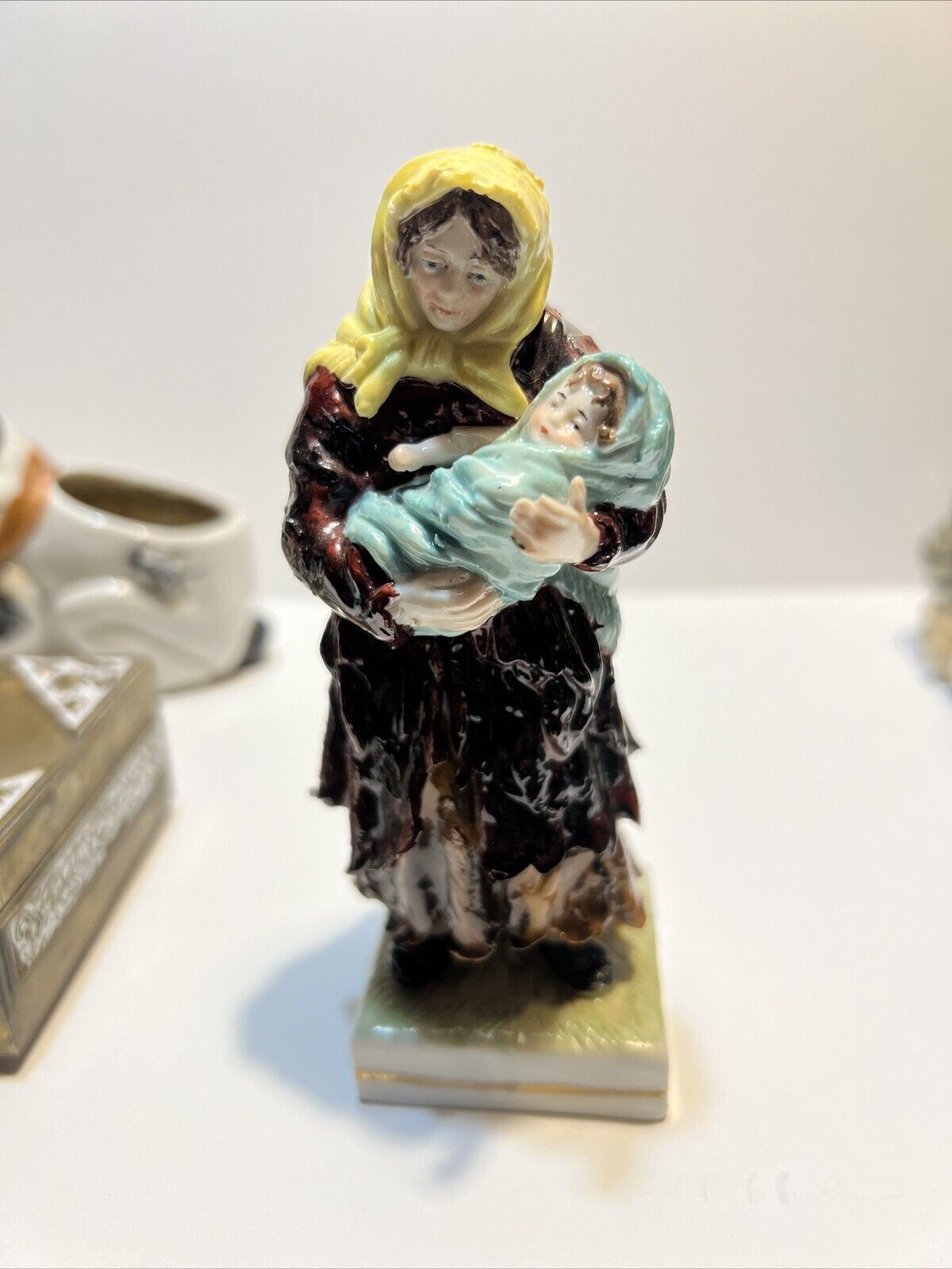 Antique Kister Germany Figurine Mother, And Child Porcelain ￼