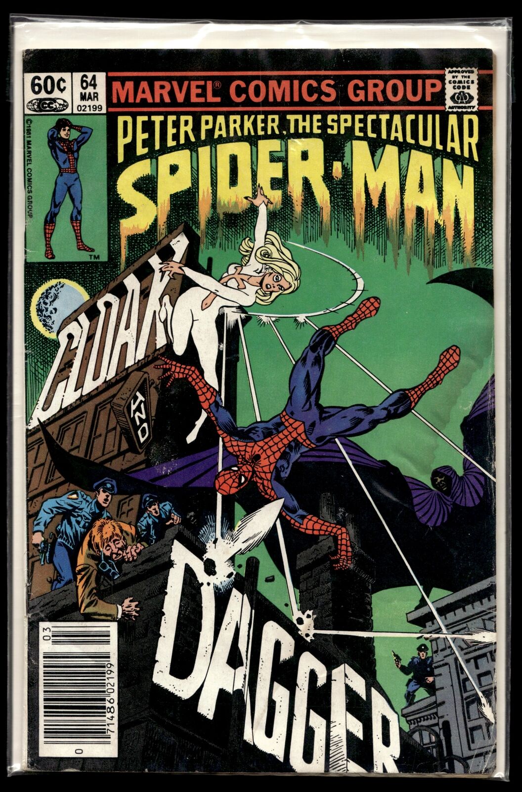 1982 Peter Parket Spectacular Spider-Man #64 Newsstand 1st Cloak & Dagger Marvel
