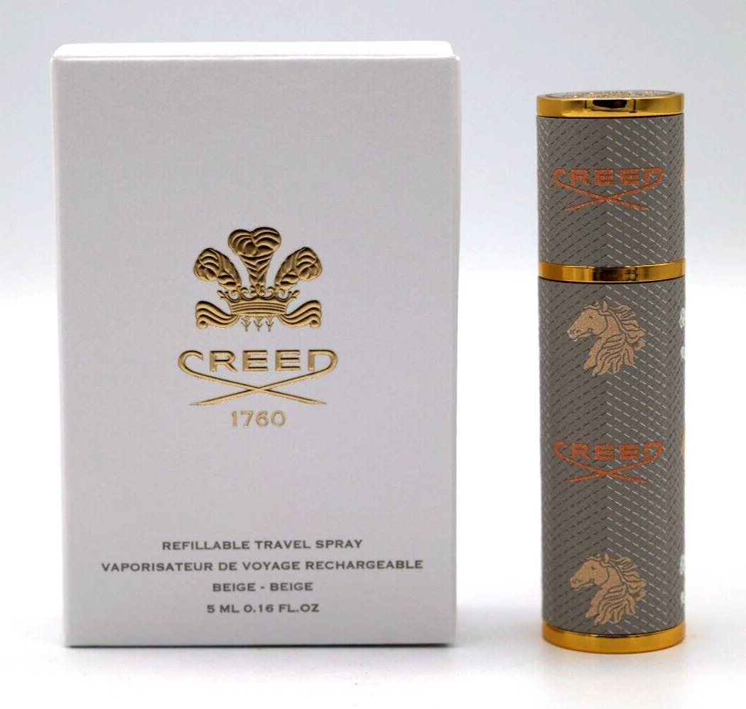 Creed Leather Atomizer Gray / Tan / Gold 5ml MAGNETIC CAP Fast by Finescents