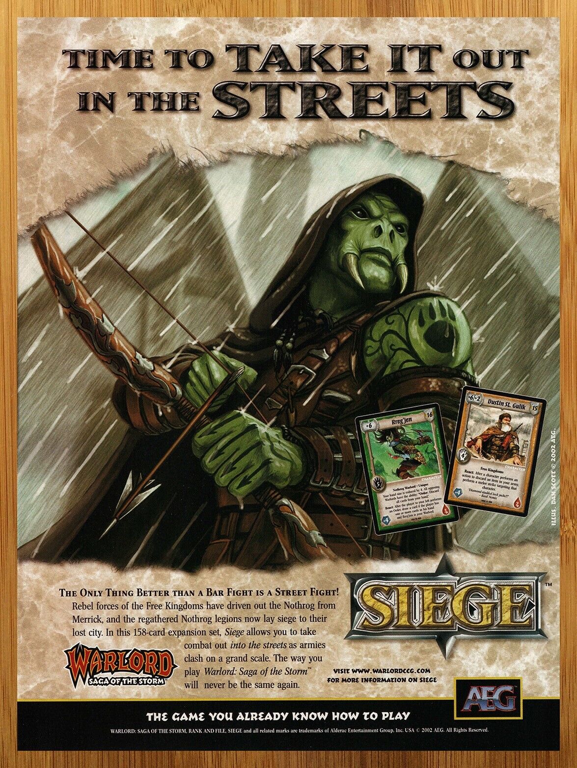 2002 Warlord Saga of the Storm Siege Card Game Print Ad/Poster CCG TCG Promo Art
