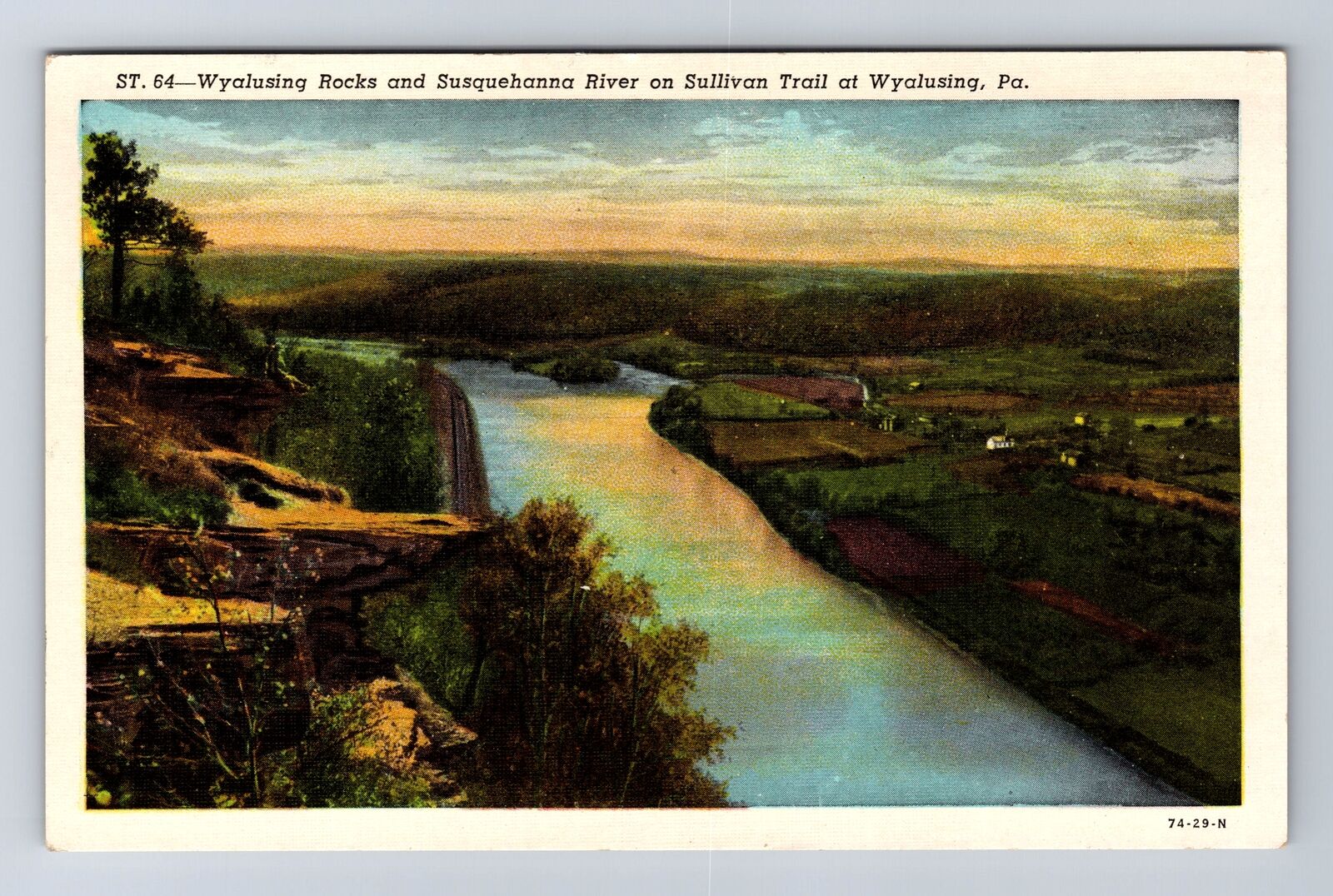 Wyalusing PA-Pennsylvania, Wyalusing Rocks, Susquehanna, Vintage Postcard