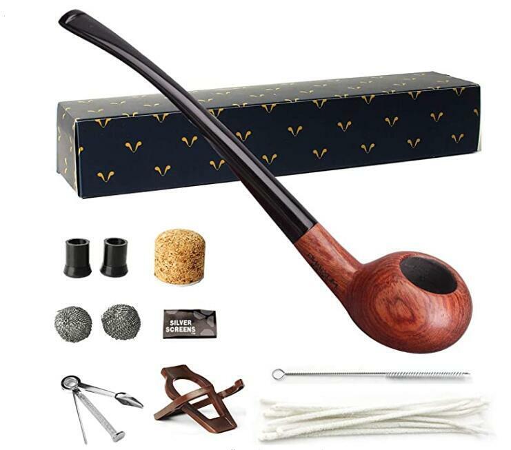Reading Pipe Classic Handmade Rosewood Gandalf Pipe Churchwarden Tobacco Pipe