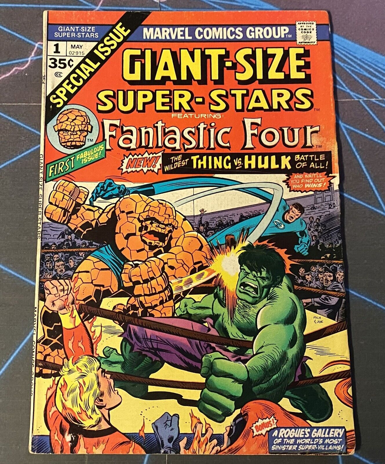 Giant-Size Super-Stars #1 Thing Vs Hulk Marvel Comics Bronze Age 1974 GD/VG
