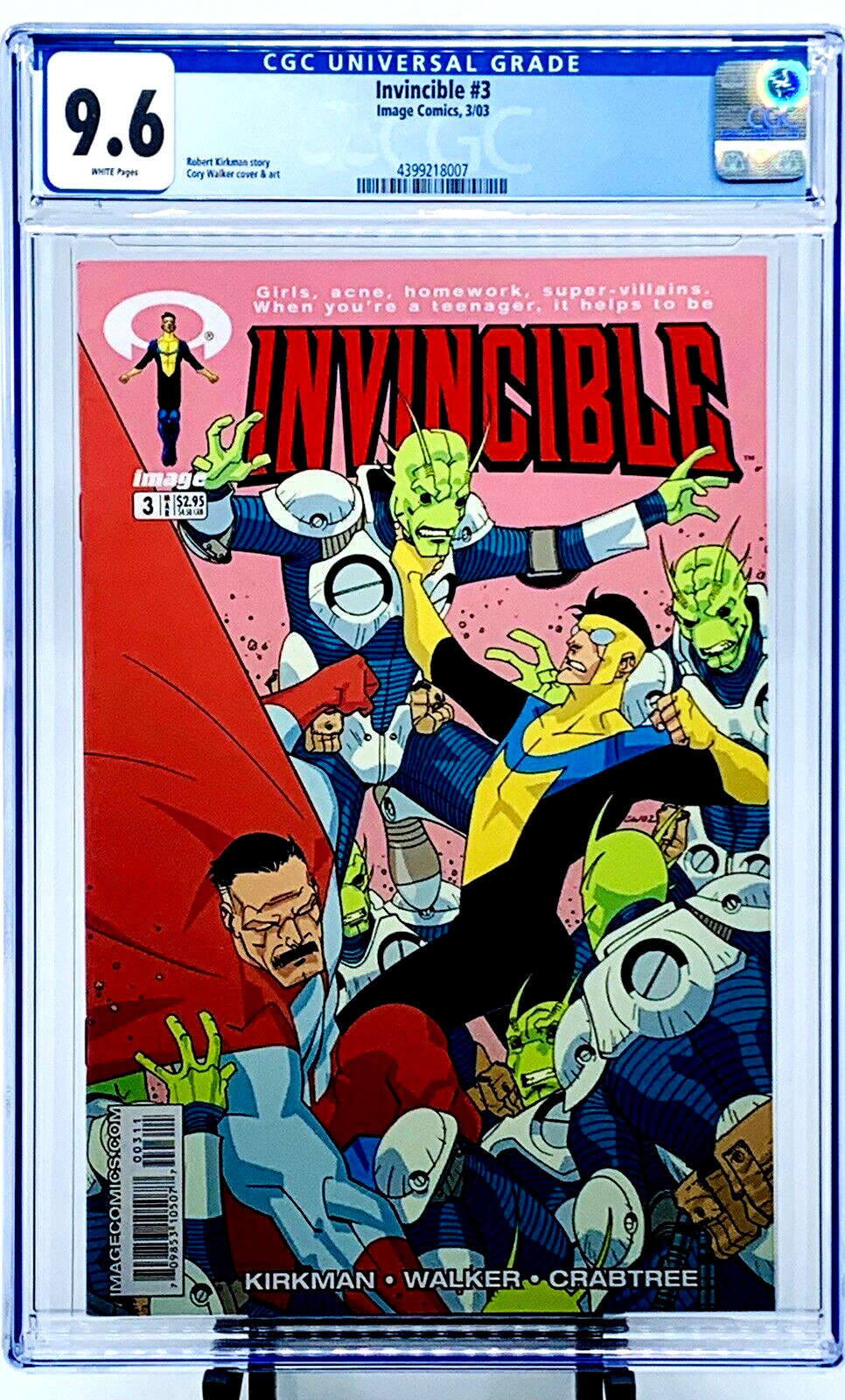 Invincible #3 CGC 9.6 WP 2003 Image Comics Omni-man 1st Flaxens NEW CLEAR CASE