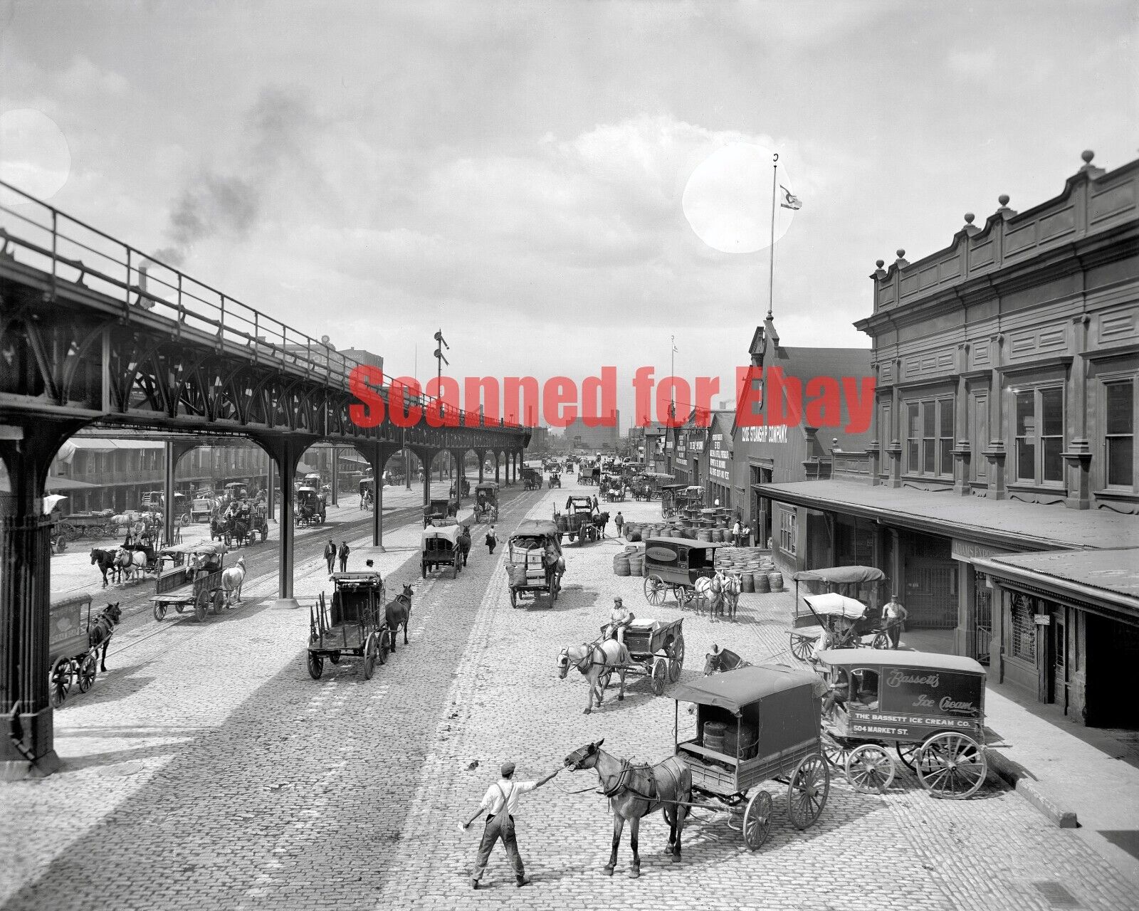Circa 1908 Philadelphia Delaware Avenue Market Street 8x10 Photo 