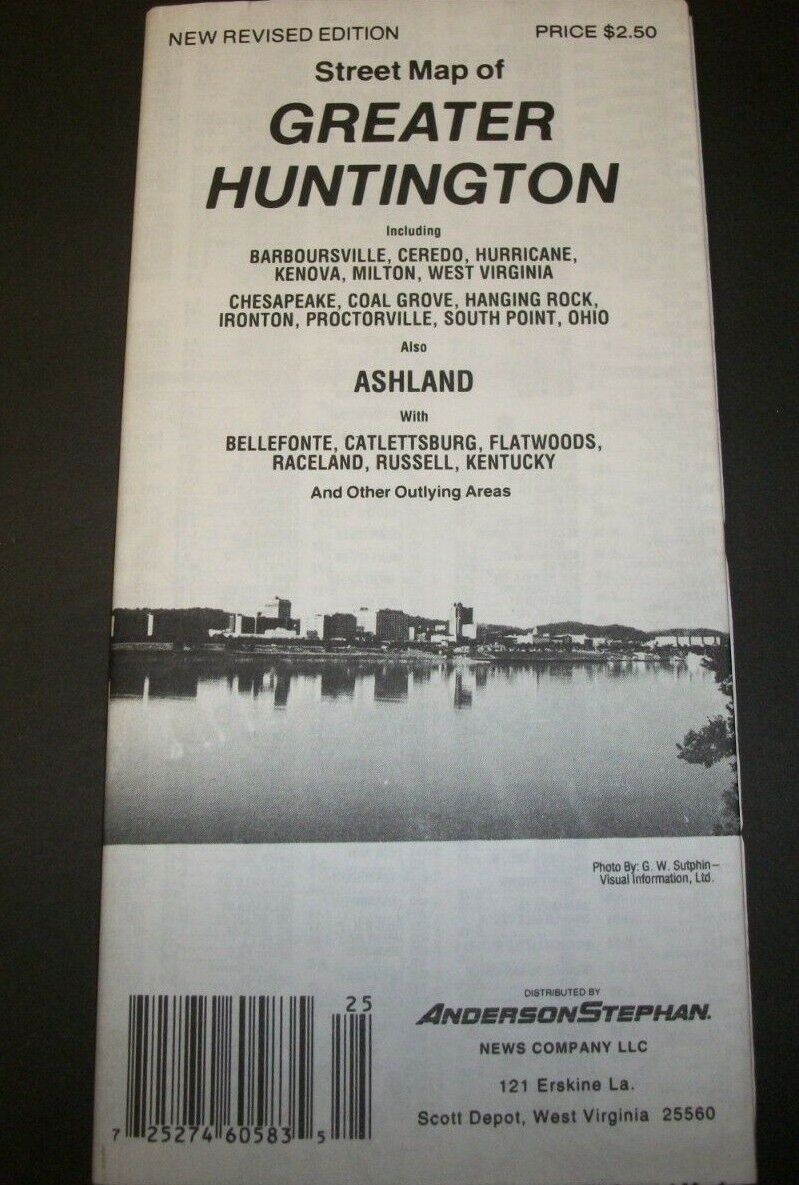 GREATER HUNTINGTON STREET MAP -  Paper Folded Map  NEW