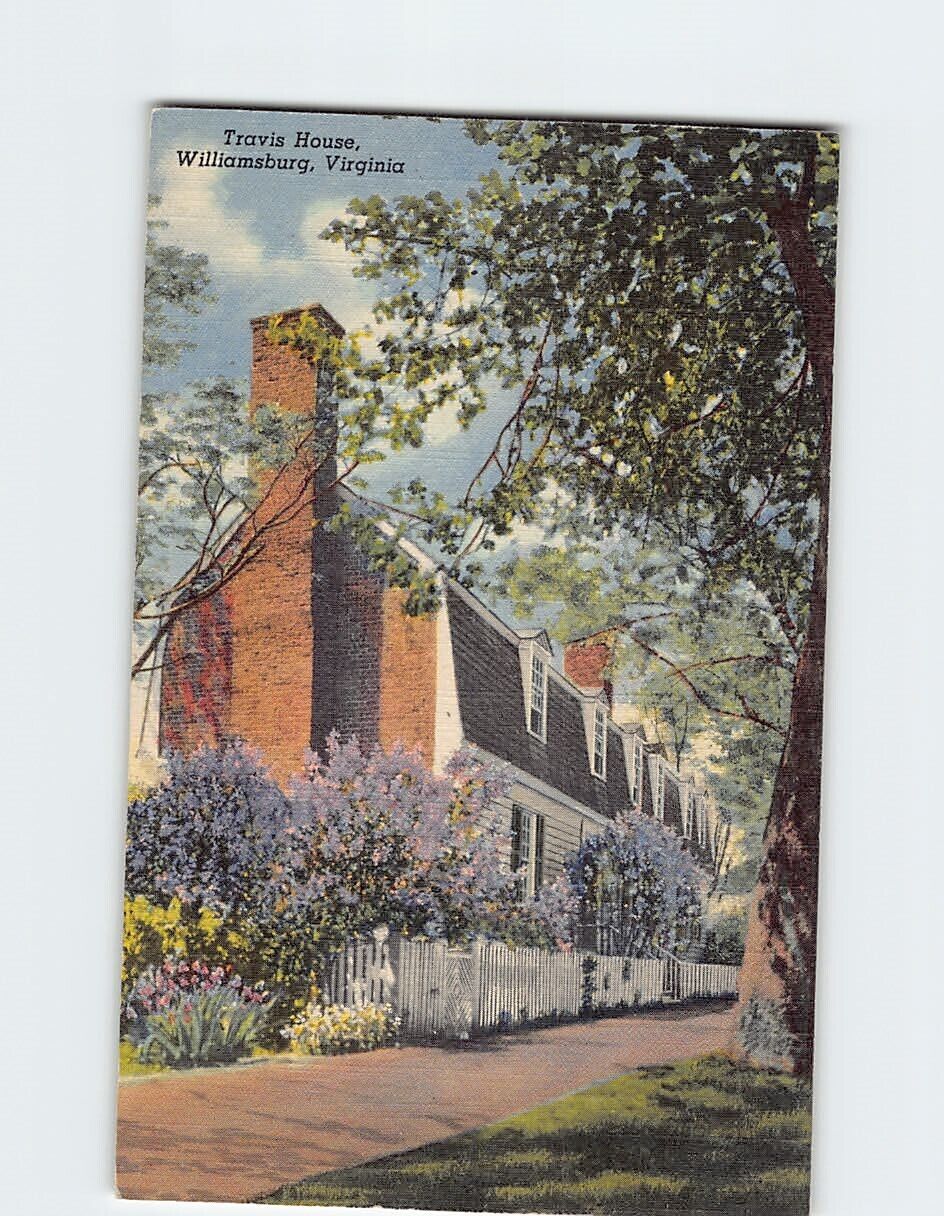 Postcard Travis House, Williamsburg, Virginia