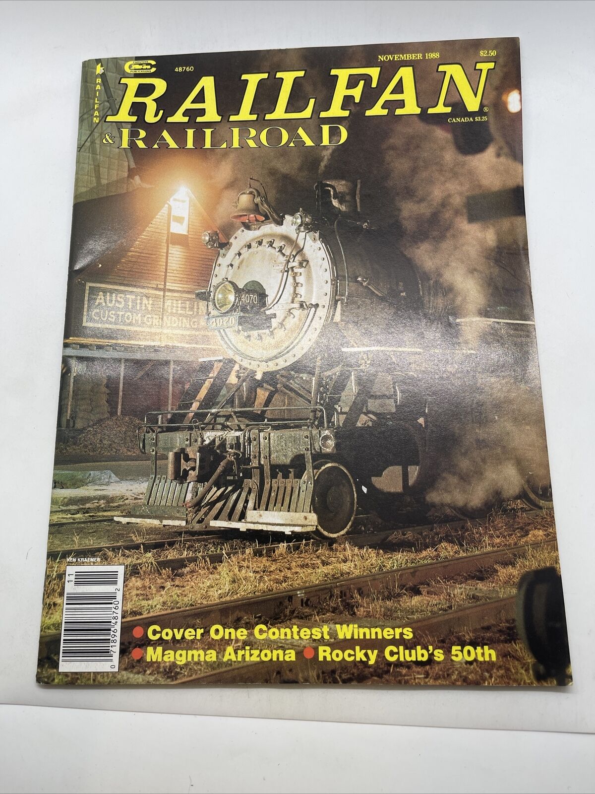 Vintage Railfan Railroad Magazine  November 1988