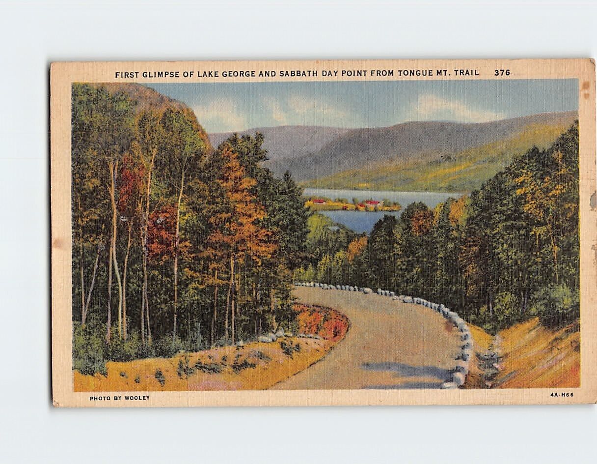 Postcard First Glimpse Of Lake George And Sabbath Day Point New York USA