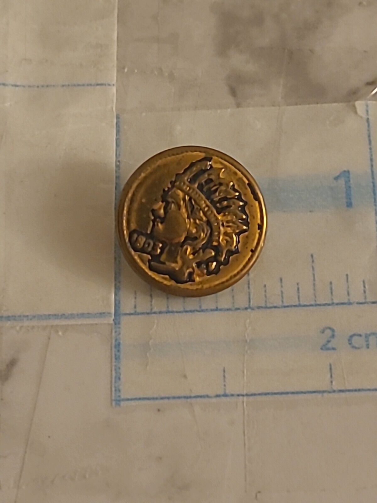 Vintage Indian Head 1803 Copper Button 
