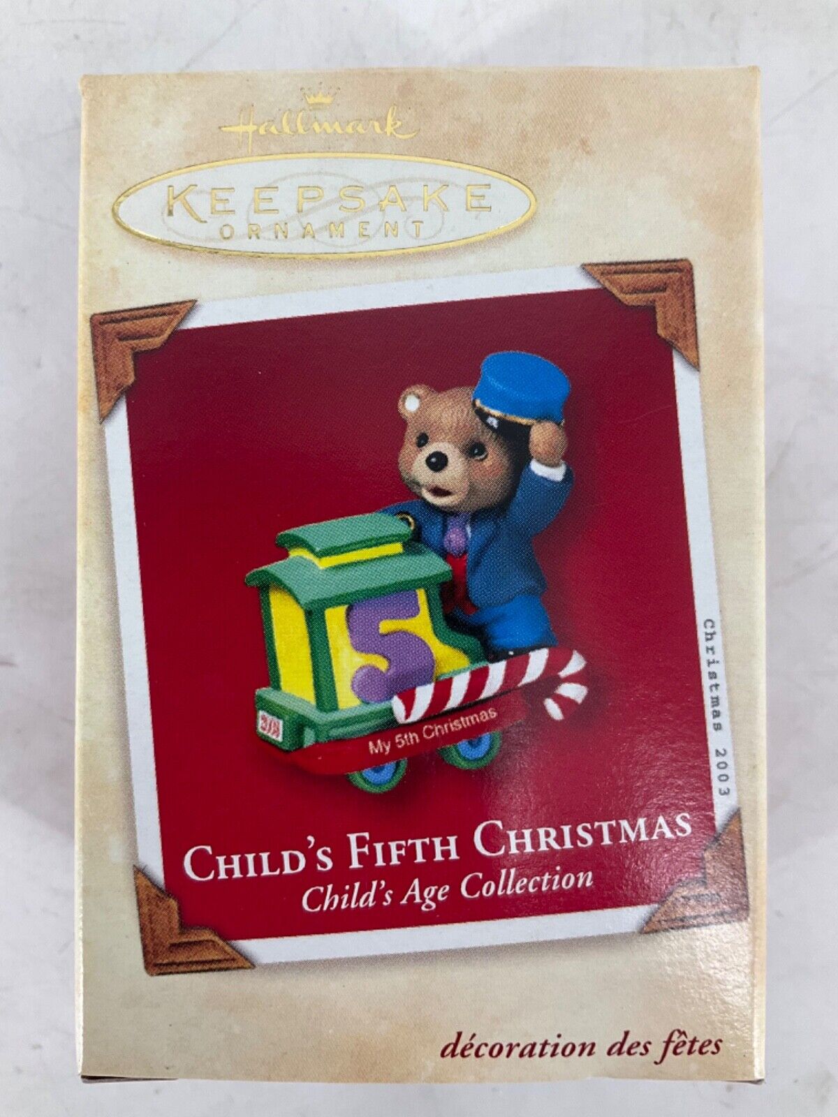 2003 Hallmark Keepsake Child\'s Fifth Christmas Tree Holiday Ornament Bear