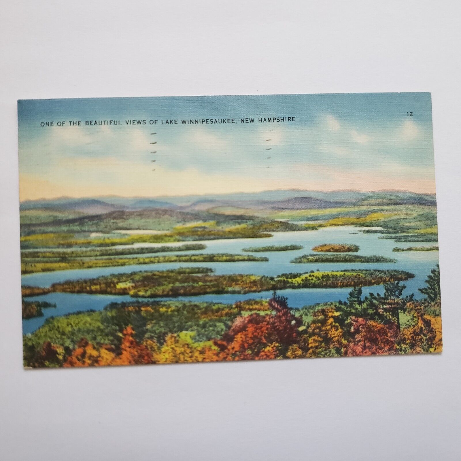 Beautiful View Of lake Winnipesaukee New Hampshire Color Linen 1938 Postcard