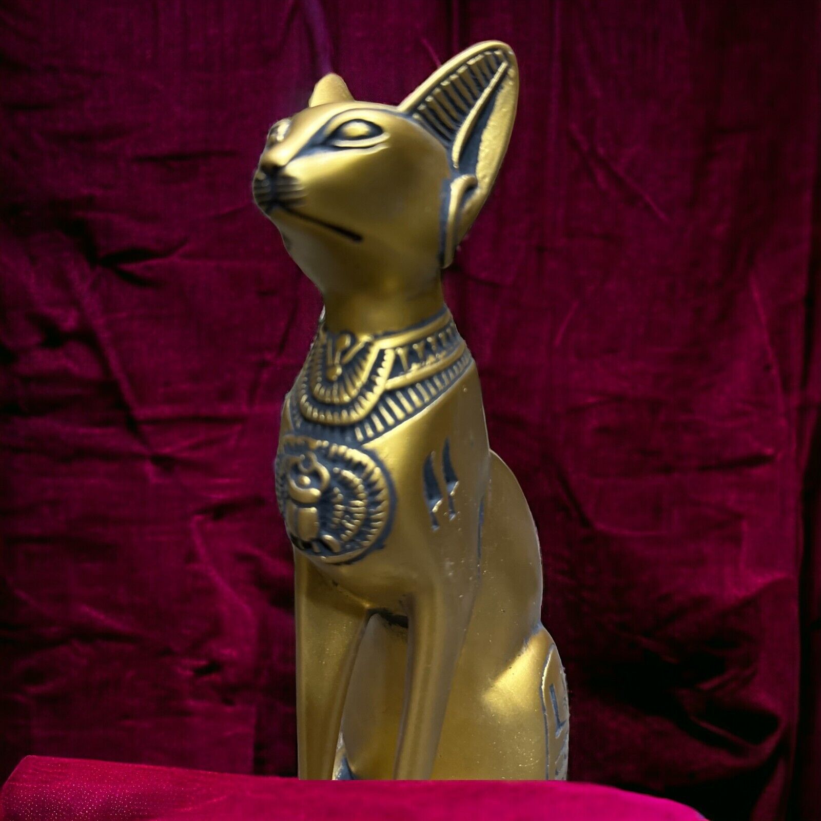 Bastet Statue Rare Ancient Egyptian Antique Goddess Pharaonic Cat with Scarab BC