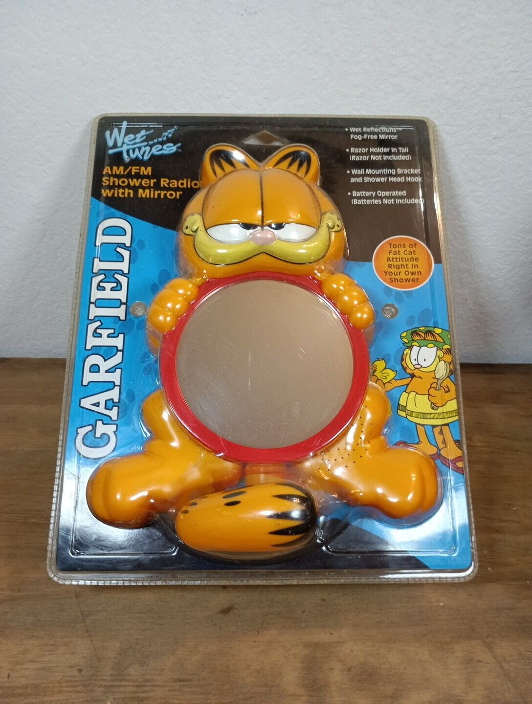 Vintage Wet Tunes Garfield AM/FM Shower Radio With Mirror Brand New Unopened