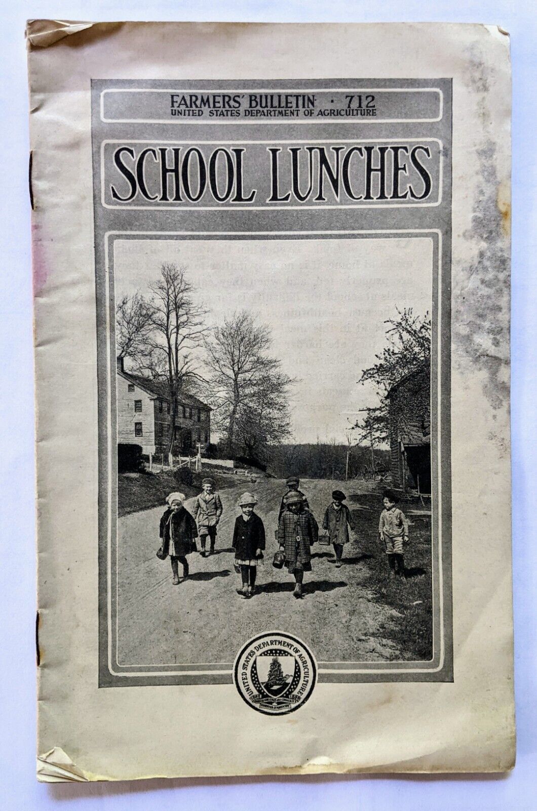 Antique School Lunche US Dept of Agriculture Farmers Bulletin USDA 1922 Pamphlet