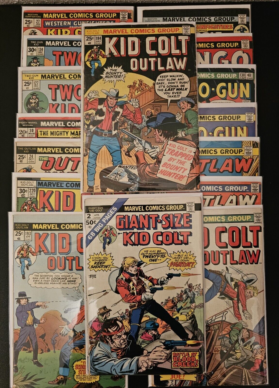 KID COLT OUTLAW, OUTLAW KID, TWO GUN KID AND MORE 16 ISSUE BRONZE WESTERN LOT