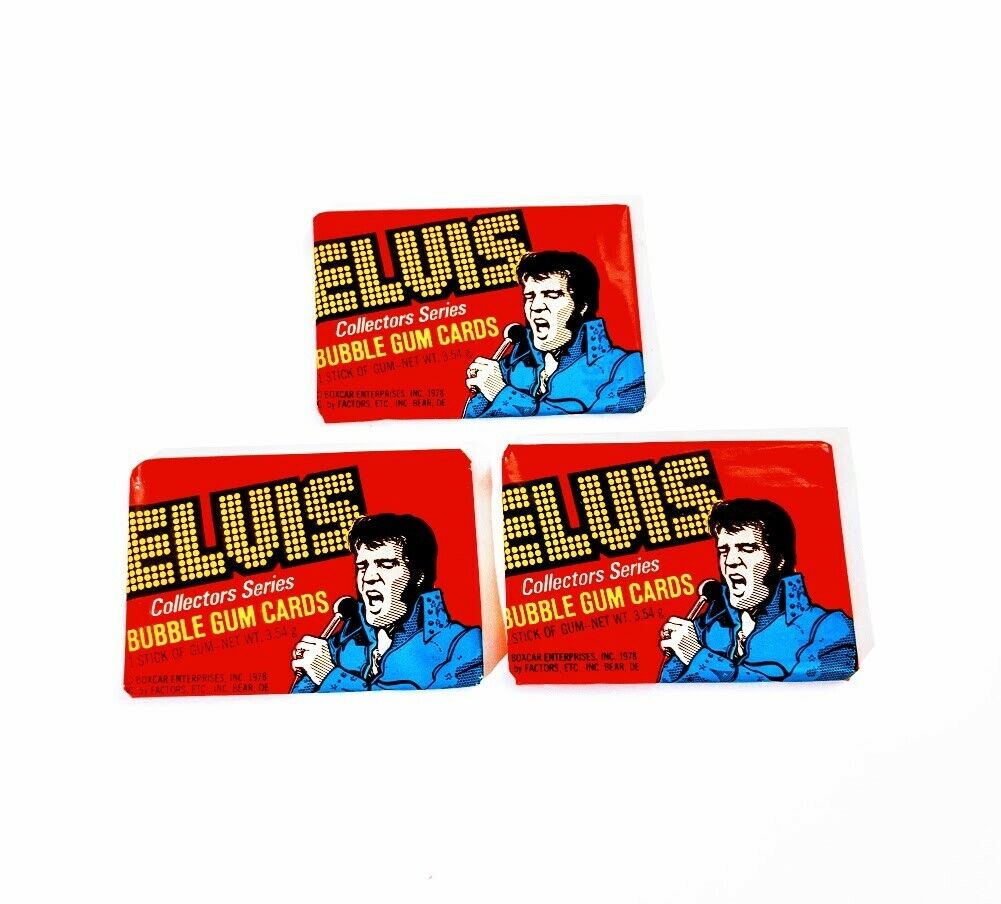 Vintage 1978 Elvis Trading Cards Lot Of 3 Sealed Packs Elvis Presley Rock & Roll