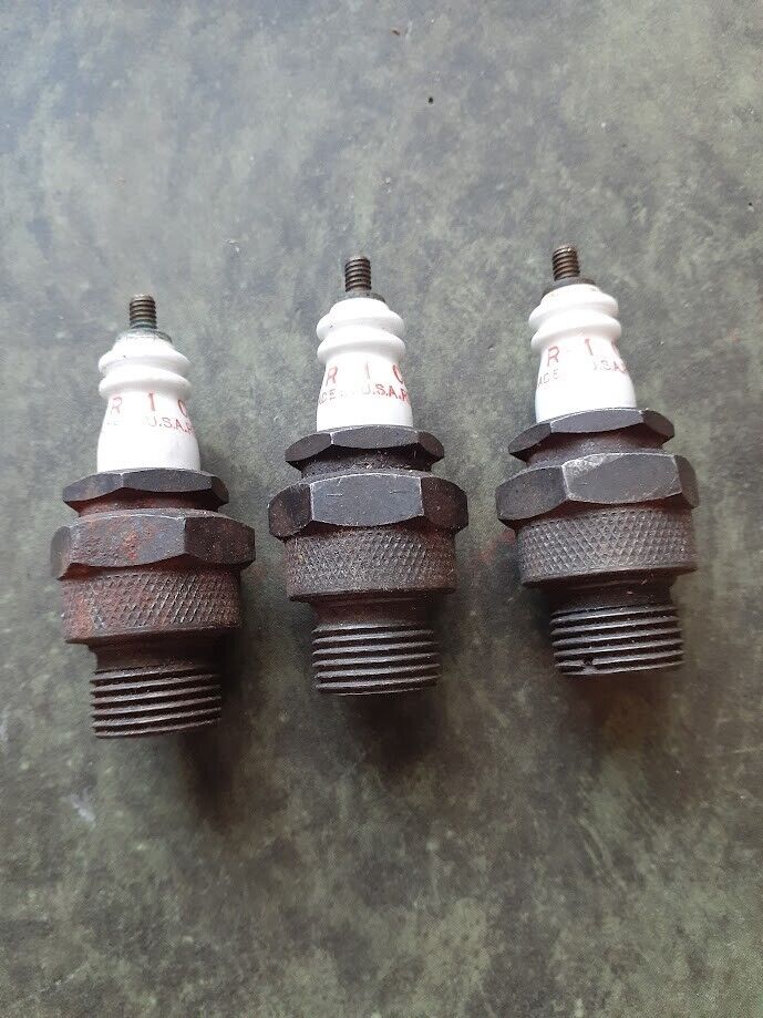 3 Vintage Champion Spark Plugs R-1 made in USA