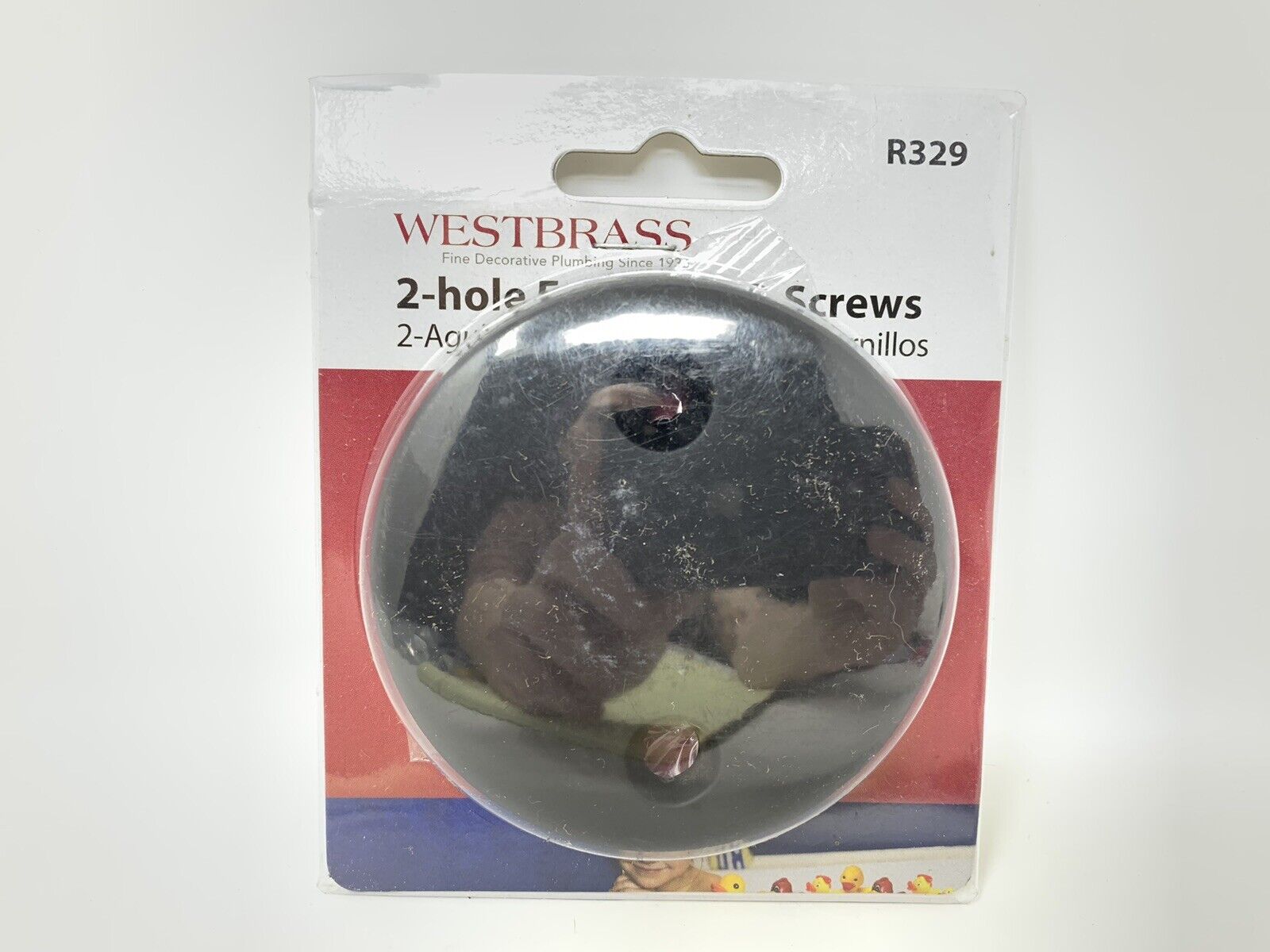 Westbrass Two-Hole Bathtub Overflow Faceplate and Screws R329-62 3-1/8