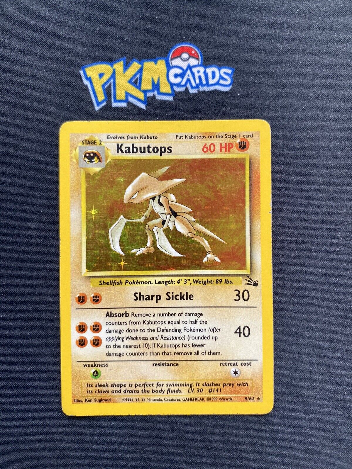 Pokémon TCG Kabutops Fossil 9/62 Holo Rare MP.