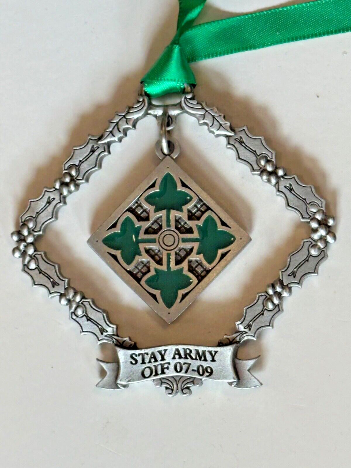 4th Infantry Division OIF 07-09 STAY ARMY Metal Ornament