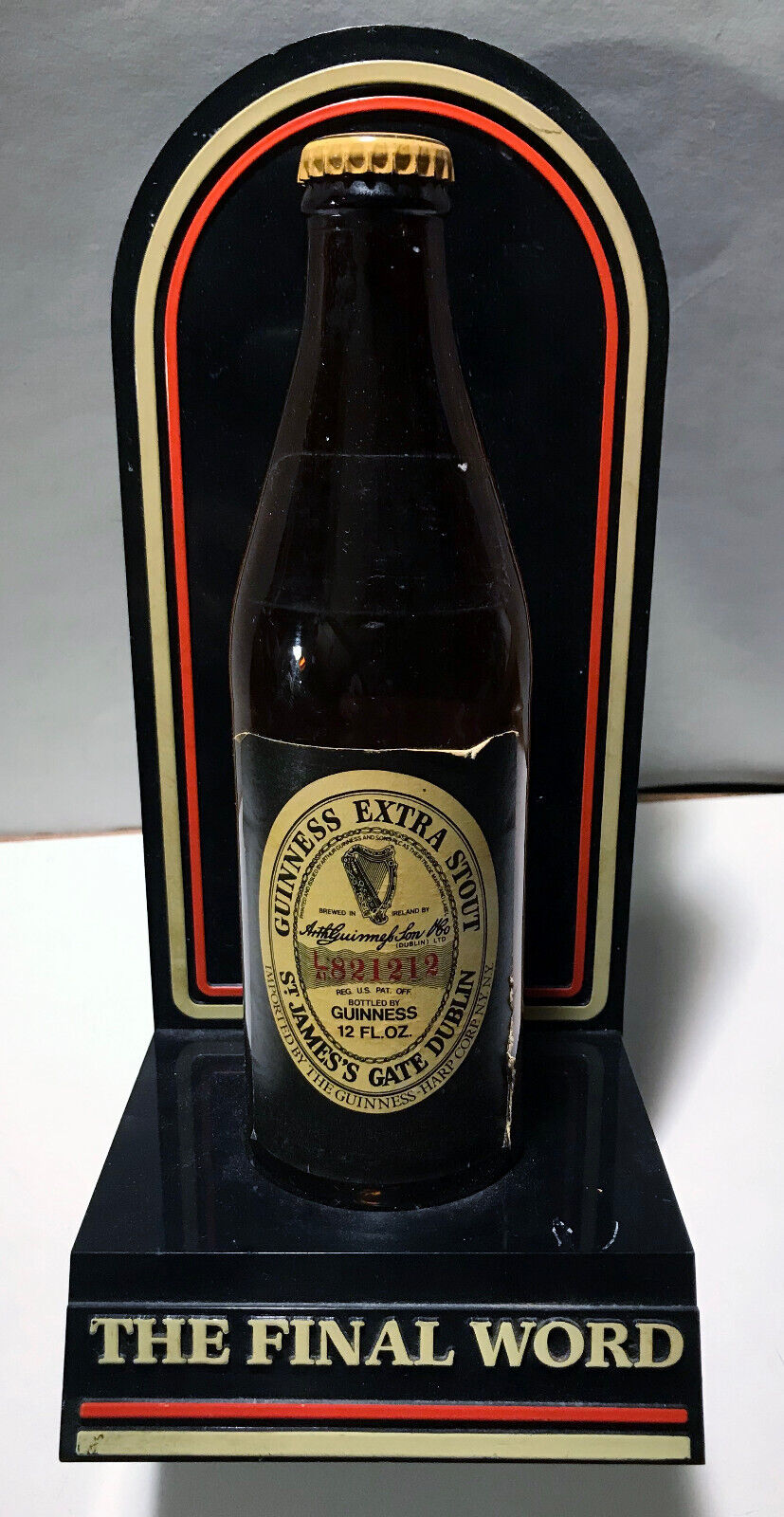 Vintage Guinness Extra Stout Bar Bottle Display w/ Napkin / Coaster Holder