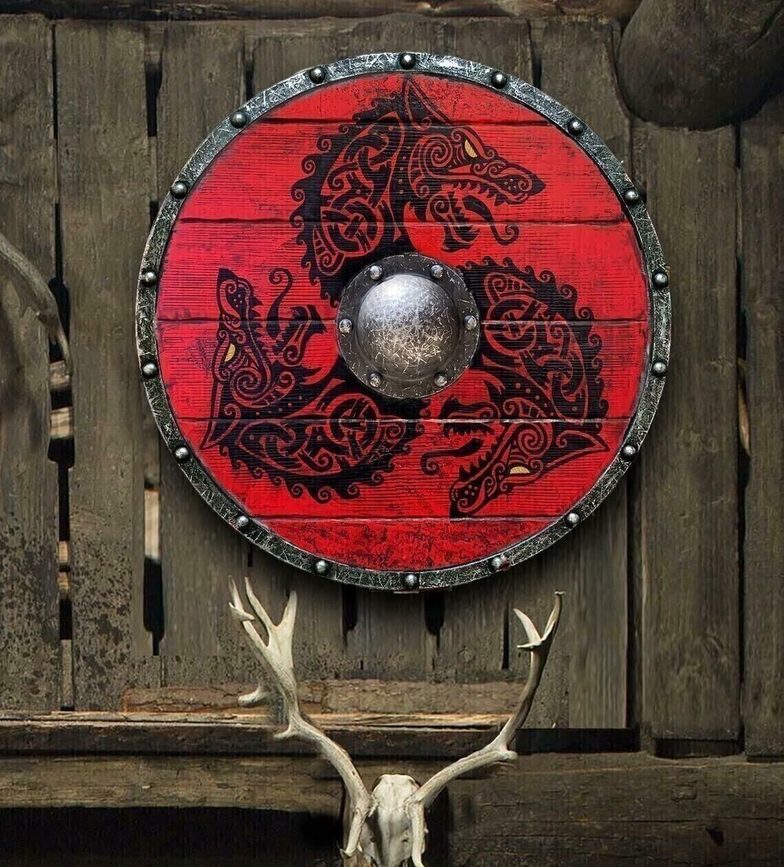 Medieval Shield Viking Wooden Shield Wall Decor Hanging Shield Handmade Antique