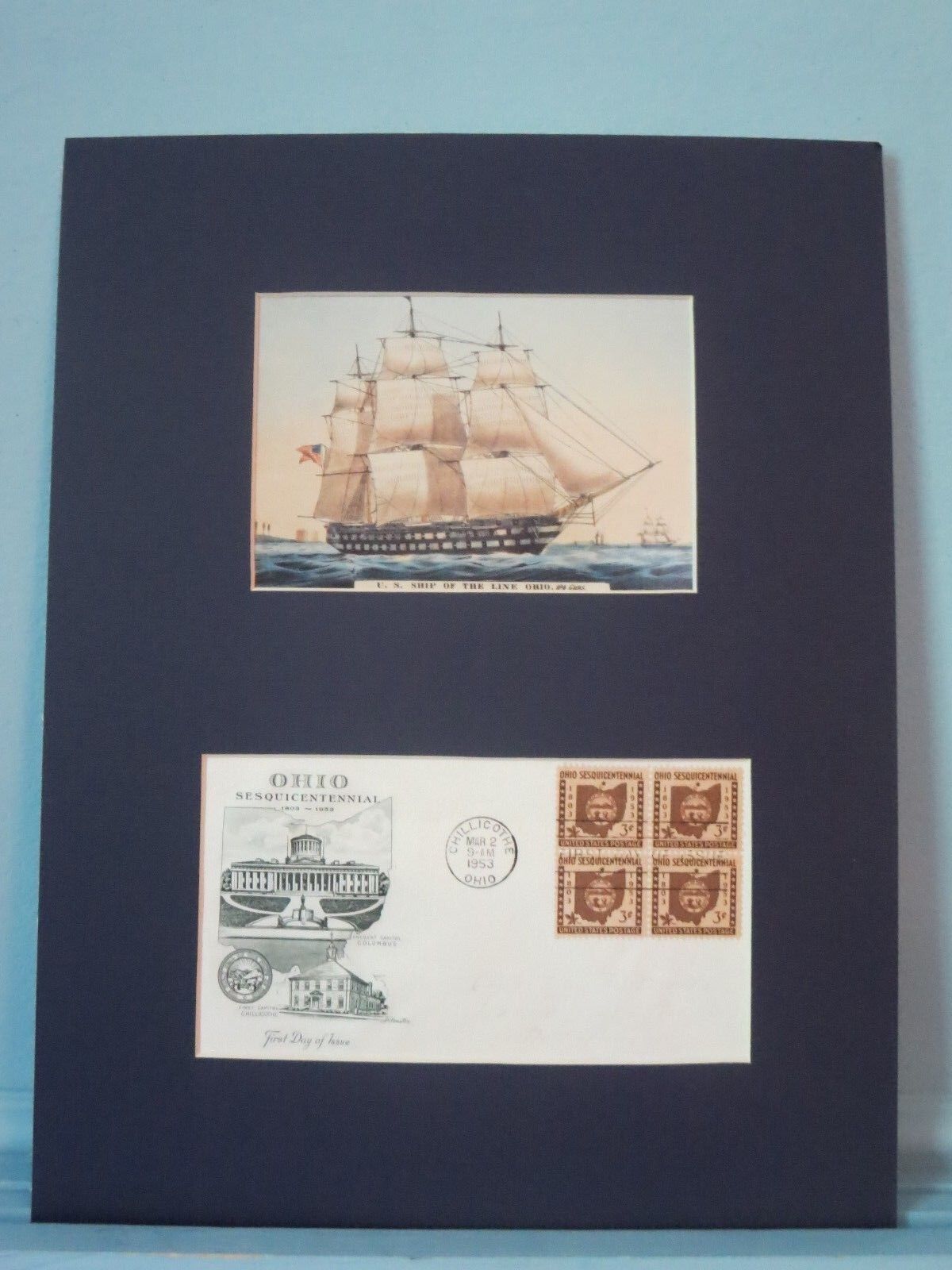 The USS Ohio & First Day Cover honoring the 150th Anniversary of Ohio Statehood