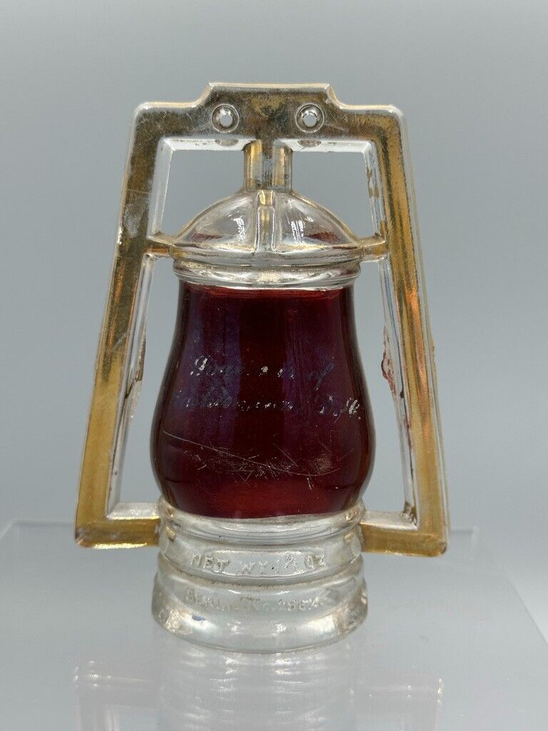 1909 WEST Bros BARN LANTERN Ruby Flash Glass CANDY CONTAINER Antique A&E 427