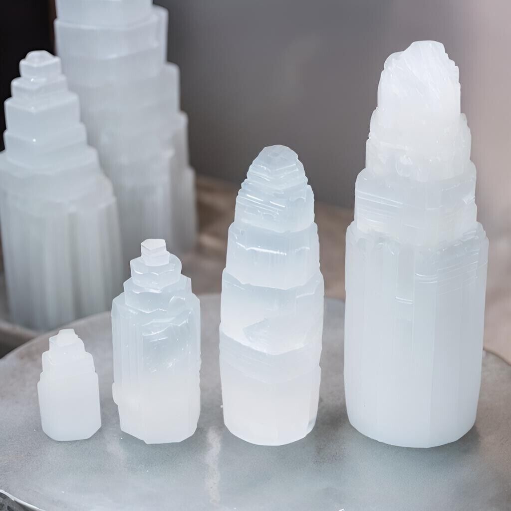 Selenite Crystal Towers In Various Sizes Natural Crystal Great for Home Decor
