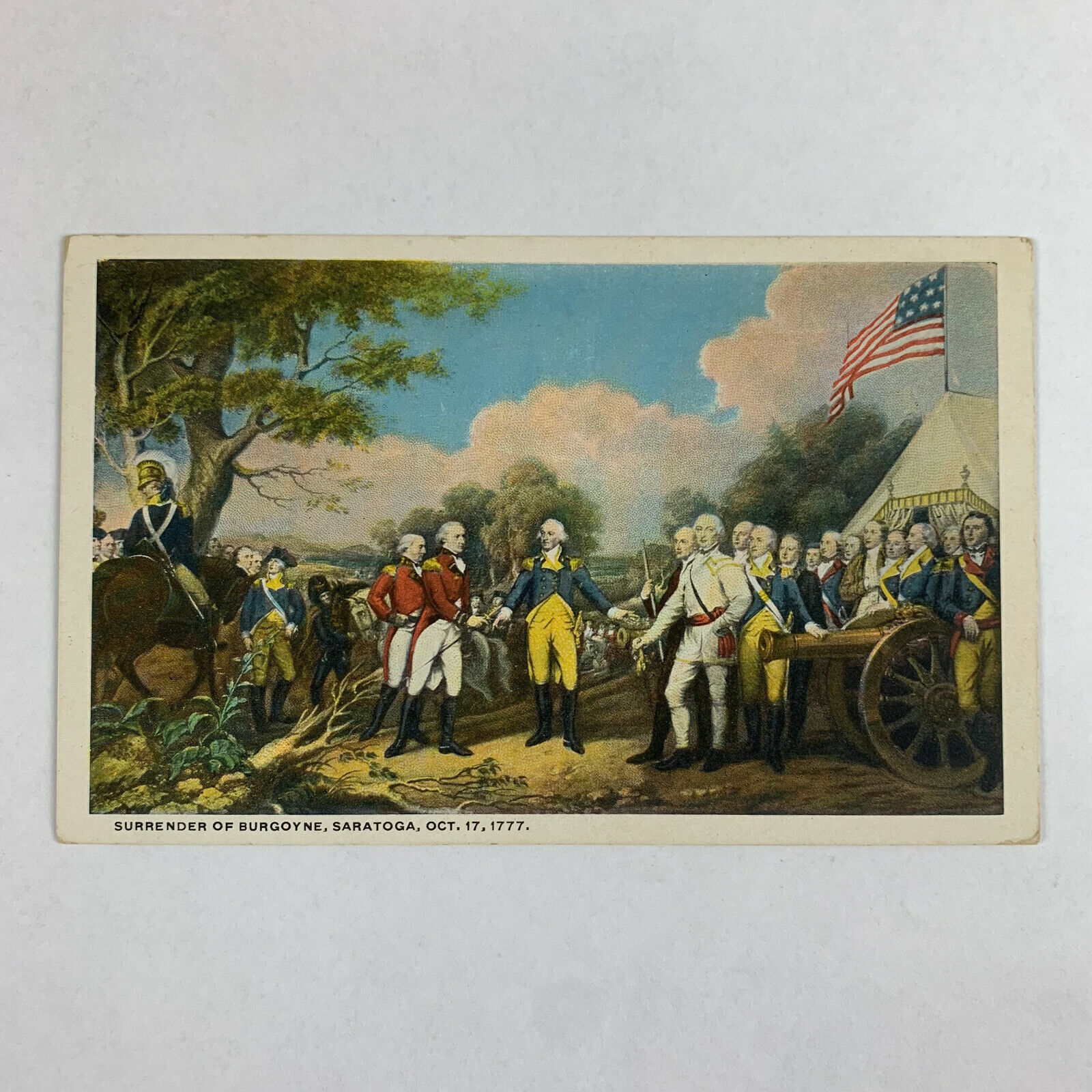 Postcard New York Saratoga NY Surrender Burgoyne 1777 1930s Unposted 