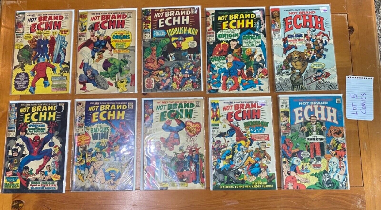 NOT BRAND ECHH LOT OF 10 (Mid Grade) MARVEL Comics 1967 SILVER AGE ( 1,2,3,4,5 )