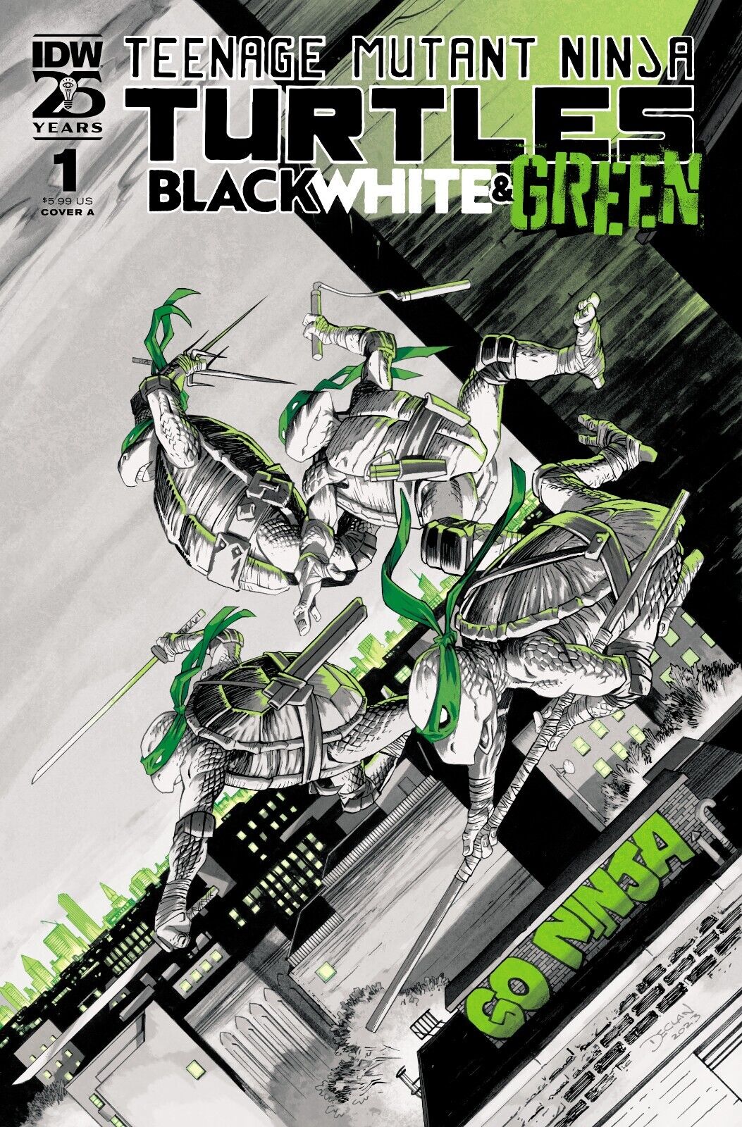 TMNT: Black White & Green (2024) 1 Variants | IDW Publishing | COVER SELECT