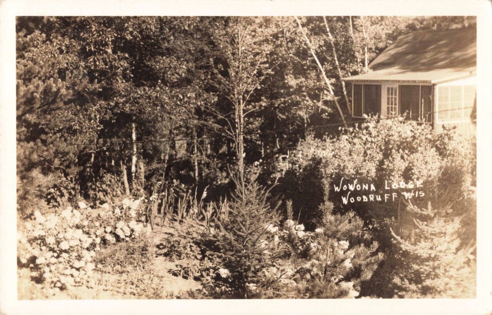 Wawona Lodge Woodruff Wisconsin WI 1940 Real Photo RPPC