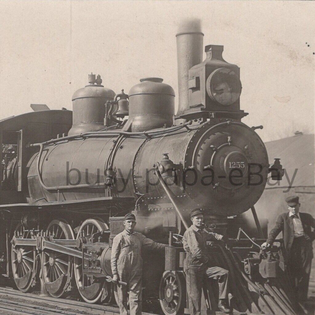 Vintage 1910s RPPC Rock Island Lines Locomotive No 1255 Depot Illinois Postcard
