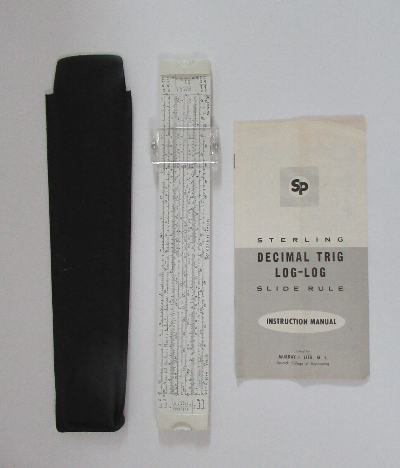 Vintage Sterling Decimal Trig Log-Log Slide Rule with Case and Manual
