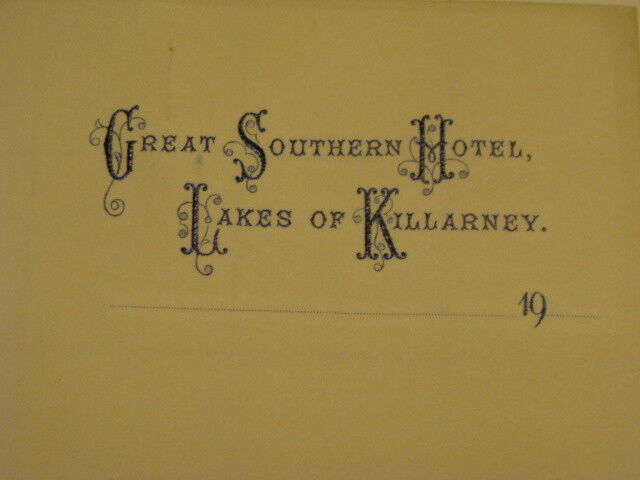 Orig. Vint. STATIONARY - Great Southern Hotel - Lakes of Killarney early 1900\'s 