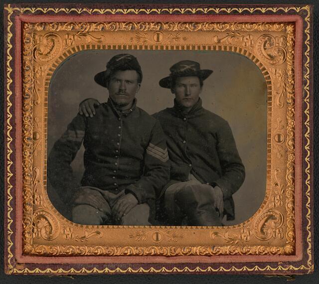Photo:Two unidentified soldiers in Union cavalry uniforms