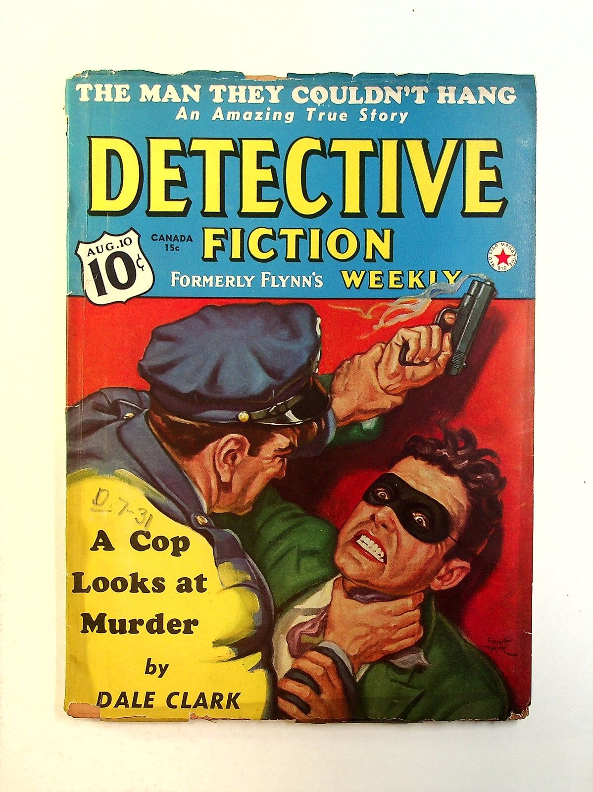 Detective Fiction Weekly Pulp Aug 10 1940 Vol. 139 #1 GD Low Grade