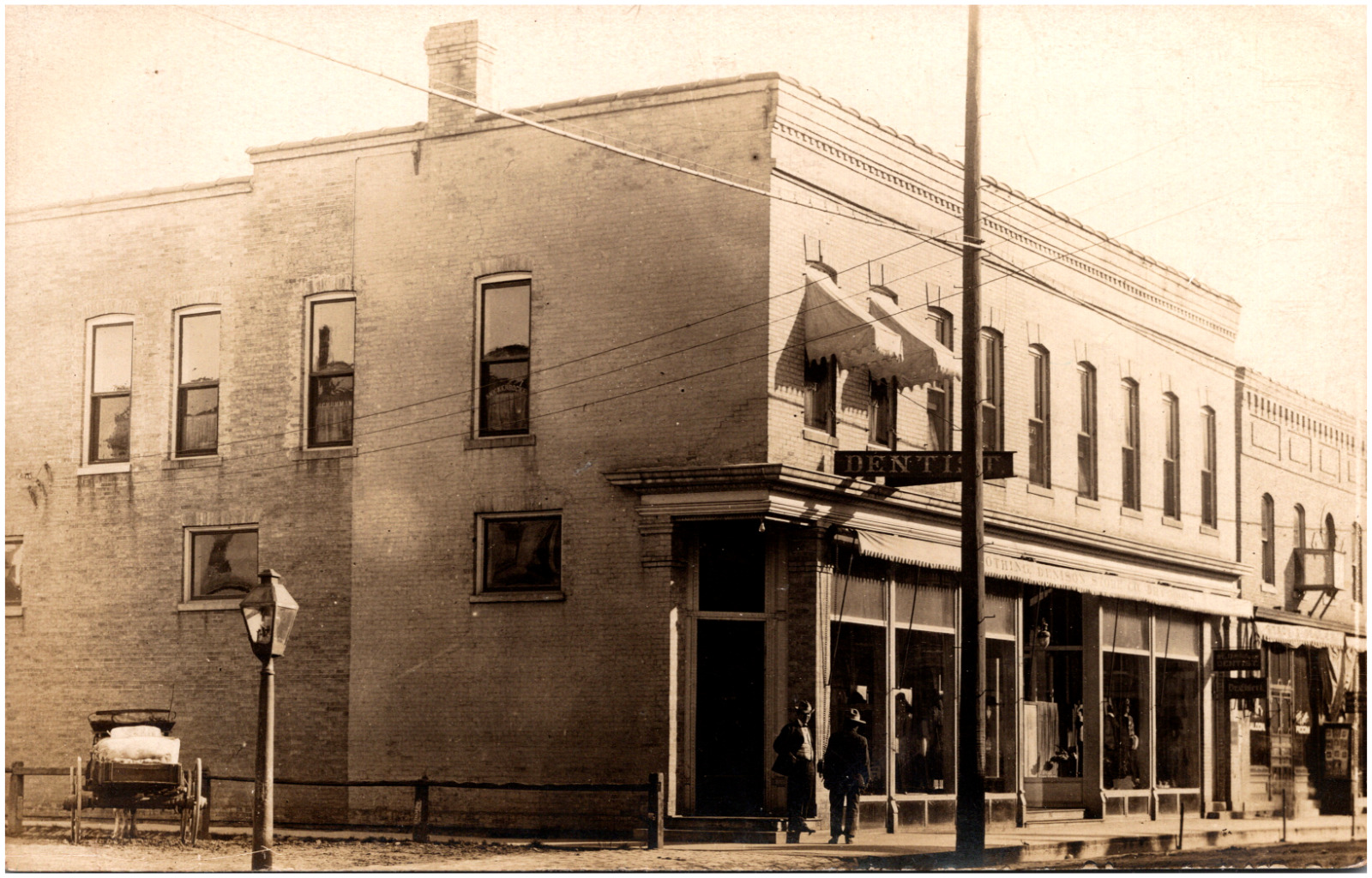 Dentist & Denison Store Co. Main Street Hartford Wisconsin WI 1910s RPPC Photo